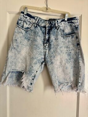 Forever 21 Light Blue Acid Wash Denim Cutoff Shorts